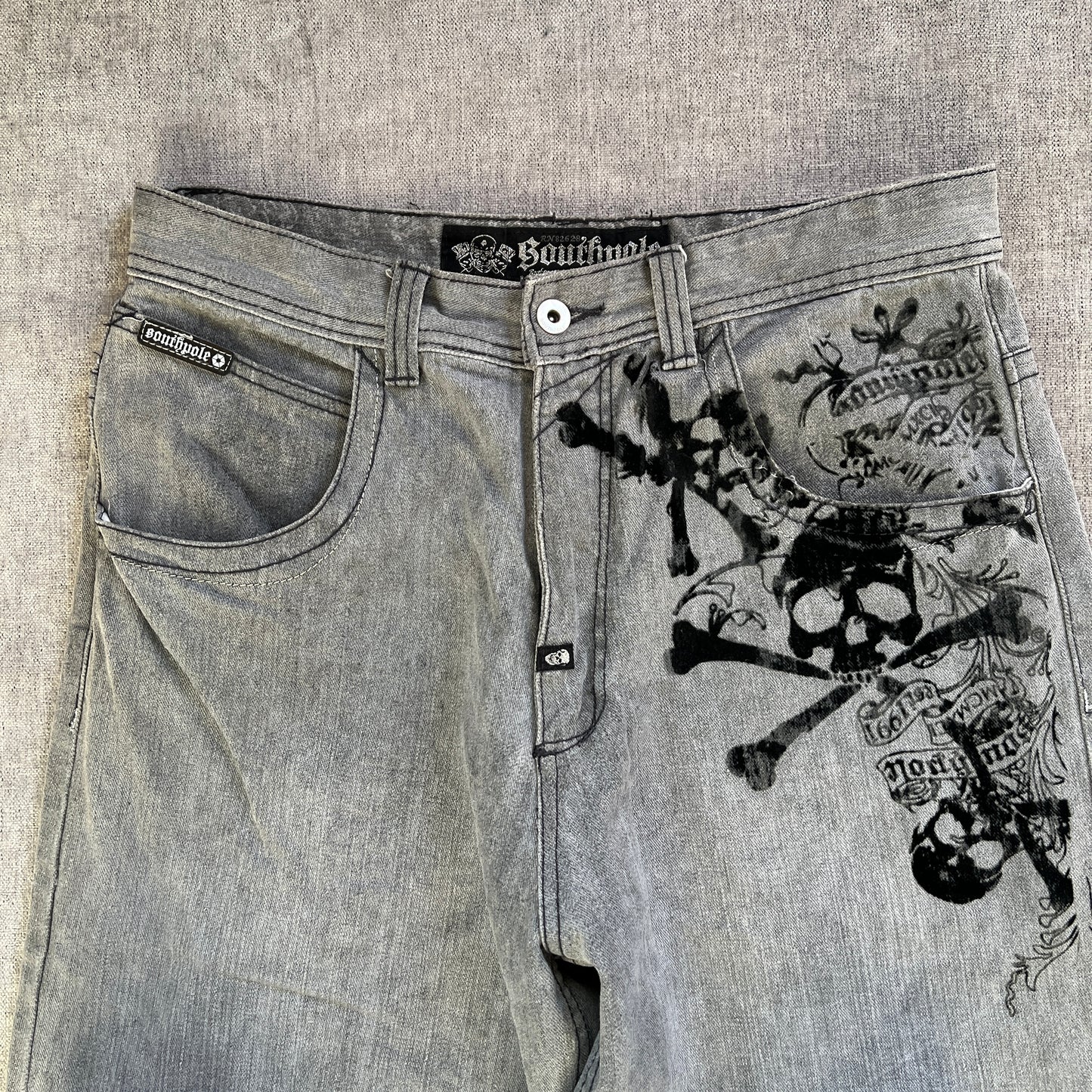 SouthPole Y2K Skull Baggy Jeans