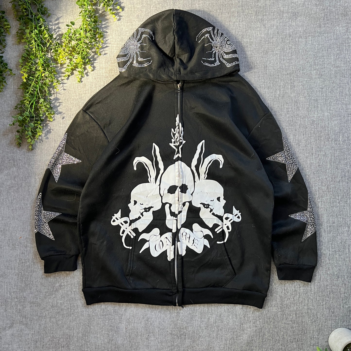 Skull Y2K Zip Hoodie