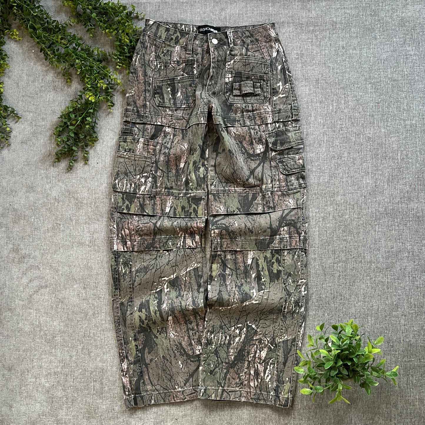 Fashion Nova Camo Baggy Jeans