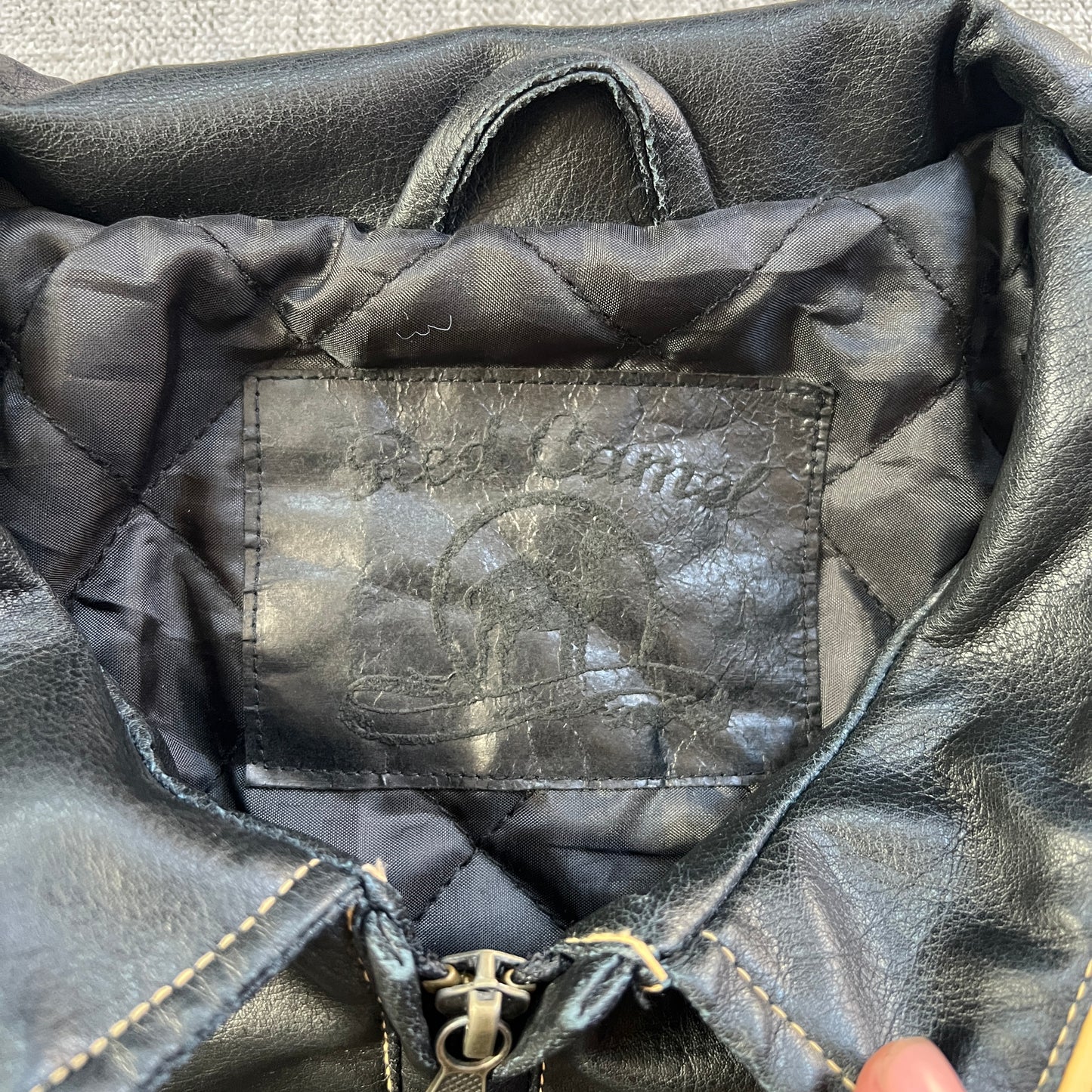 Leather Jacket Red Camel