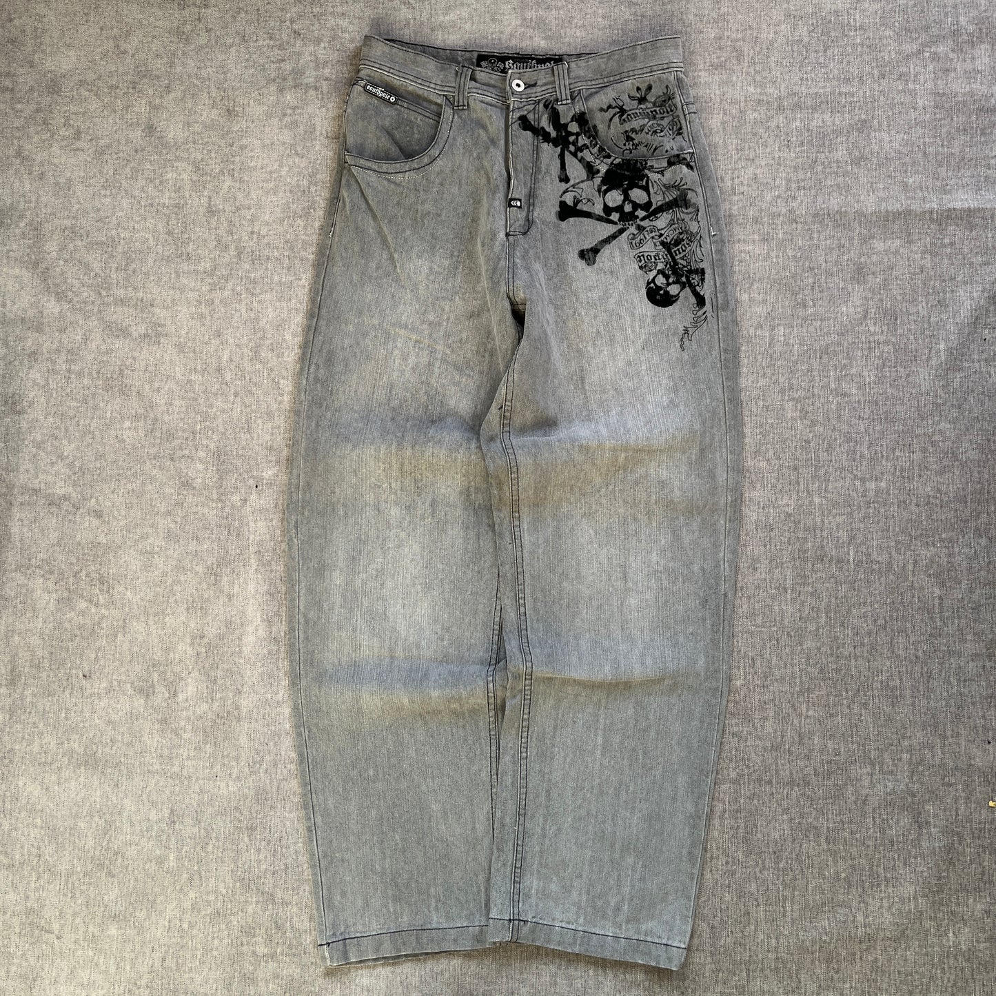 SouthPole Y2K Skull Baggy Jeans