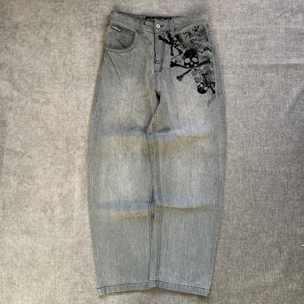 SouthPole Y2K Skull Baggy Jeans