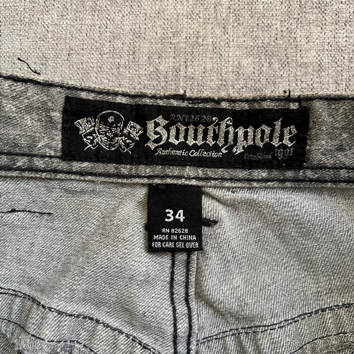 SouthPole Y2K Skull Baggy Jeans