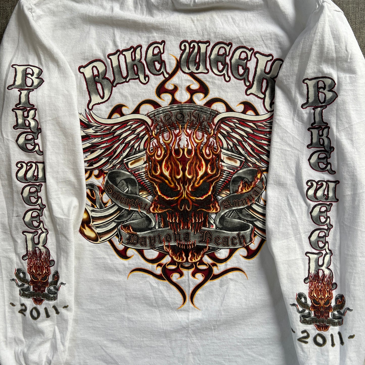 Biker Flames Long Sleeve Tee