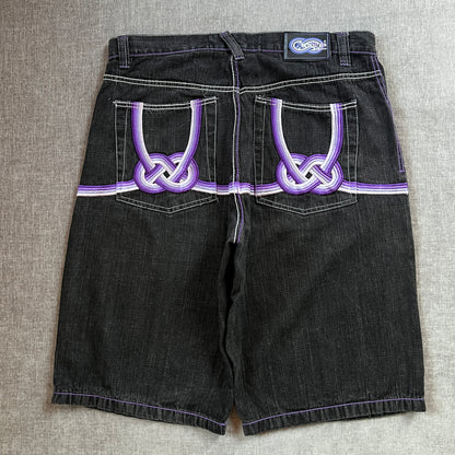 Evolution Y2K Embroidery Baggy Jort