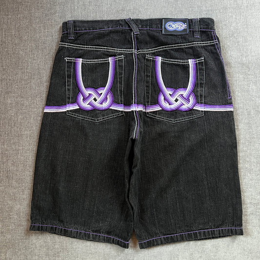 Evolution Y2K Embroidery Baggy Jort