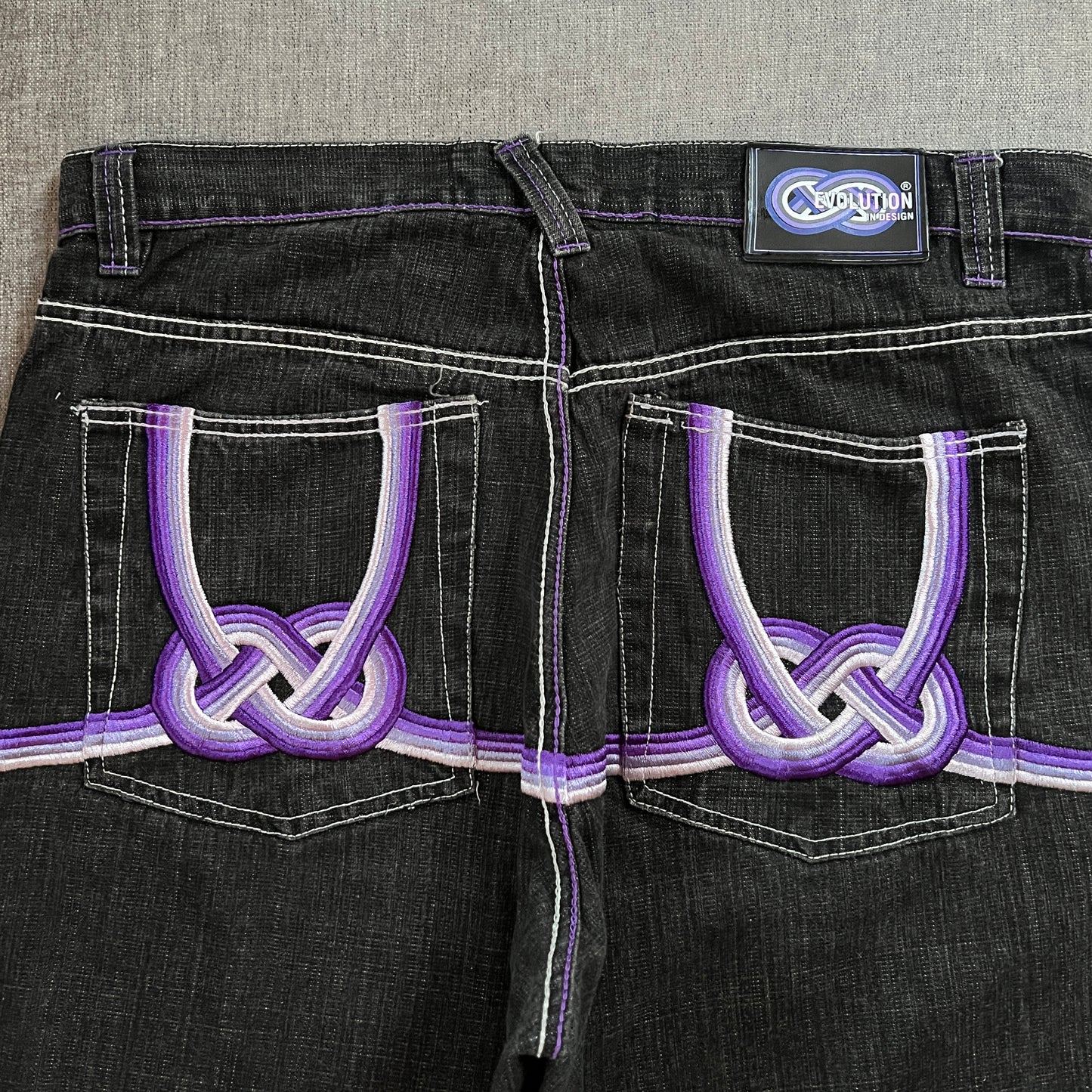 Evolution Y2K Embroidery Baggy Jort