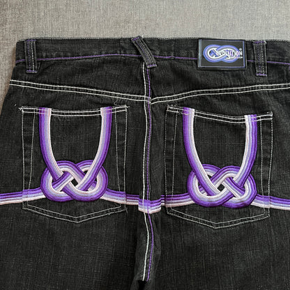 Evolution Y2K Embroidery Baggy Jort