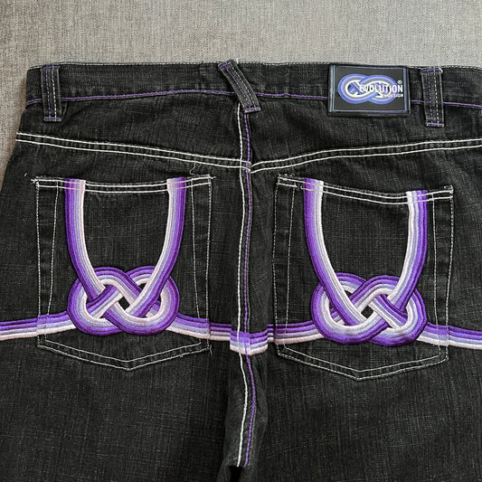Evolution Y2K Embroidery Baggy Jort