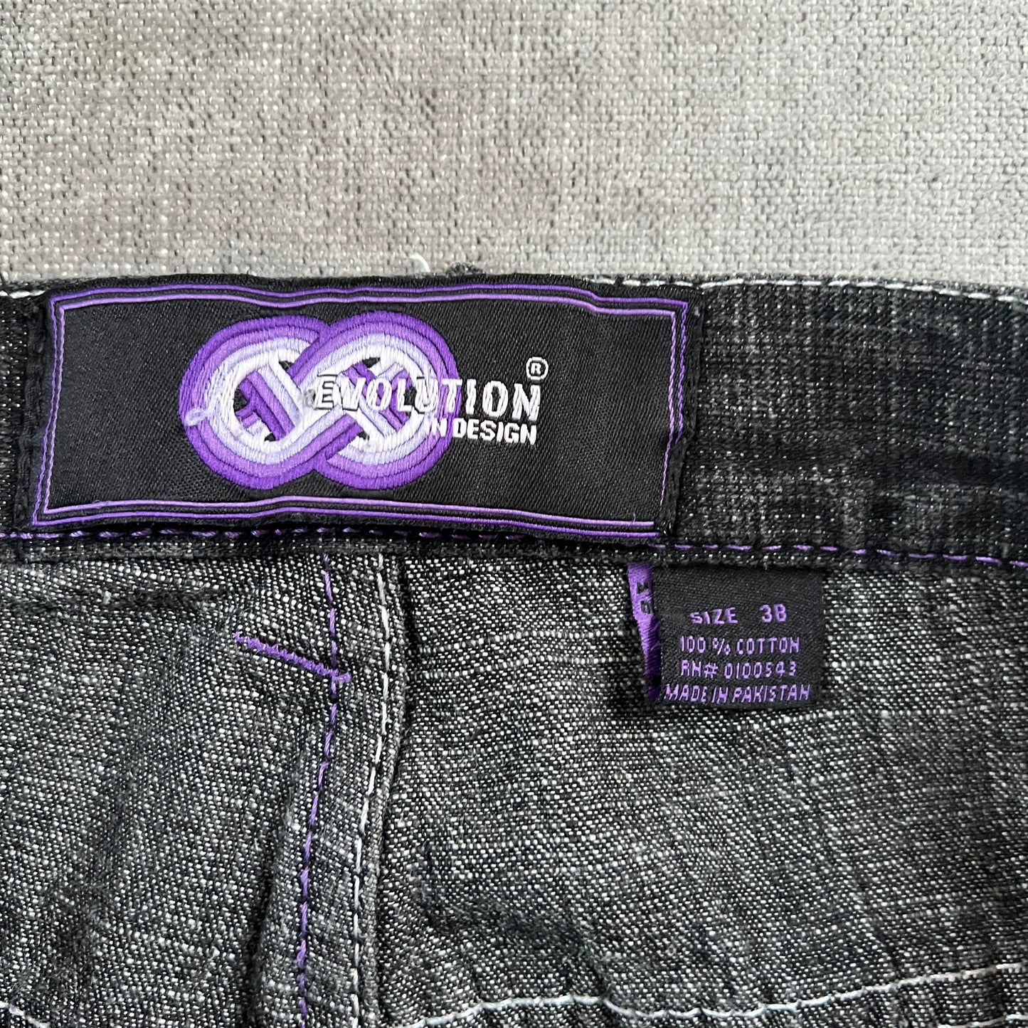 Evolution Y2K Embroidery Baggy Jort