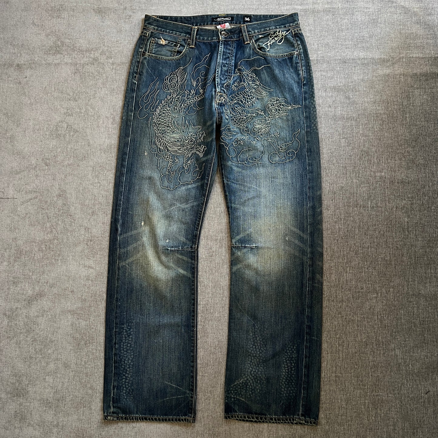 Ed Hardy "Dragon" Boot Cut Jeans
