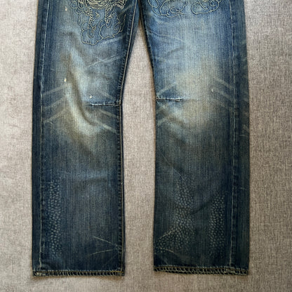 Ed Hardy "Dragon" Boot Cut Jeans
