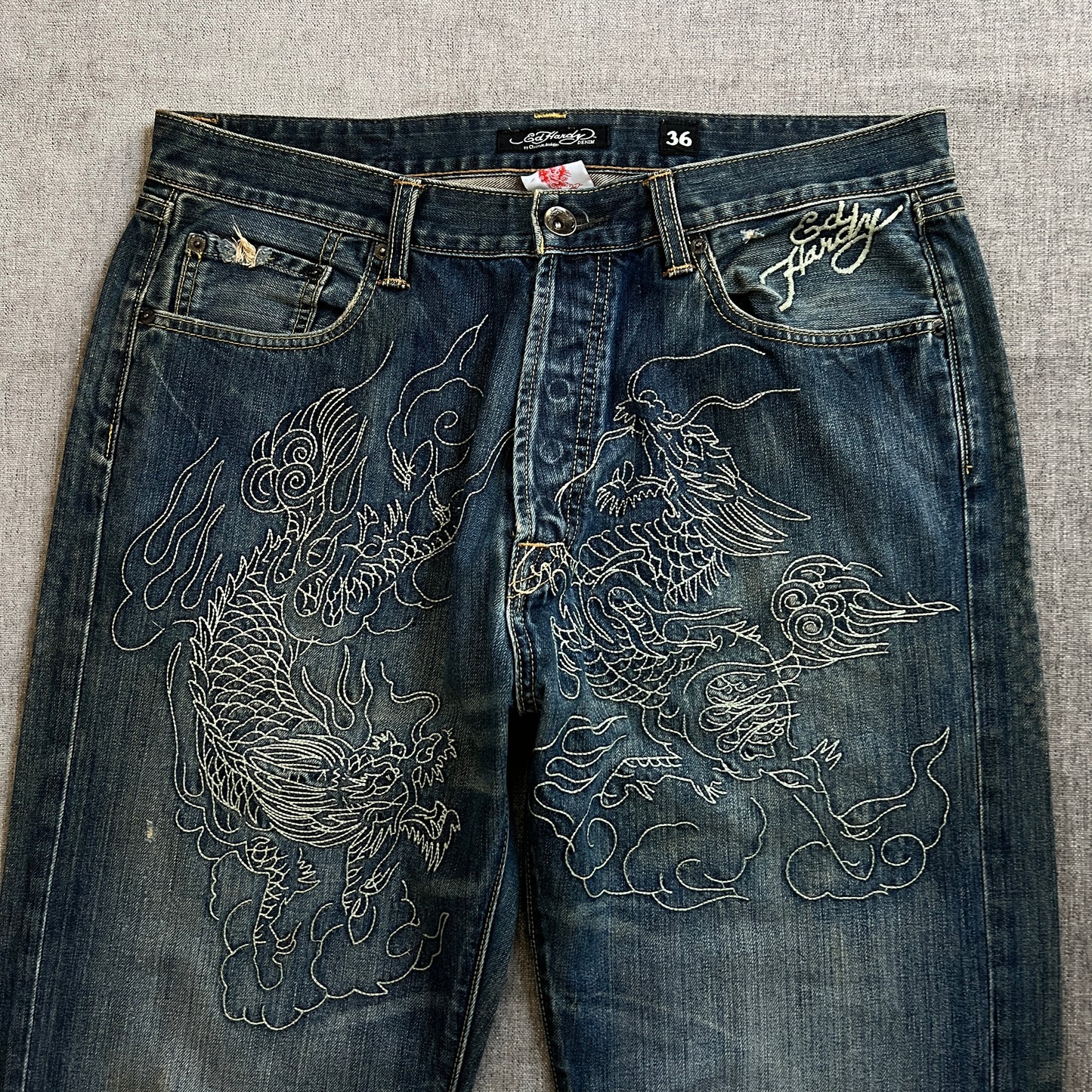 Ed Hardy "Dragon" Boot Cut Jeans
