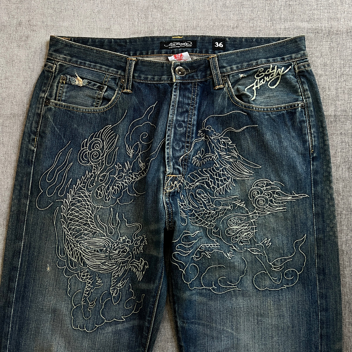 Ed Hardy "Dragon" Boot Cut Jeans