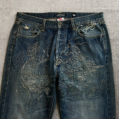 Ed Hardy "Dragon" Boot Cut Jeans