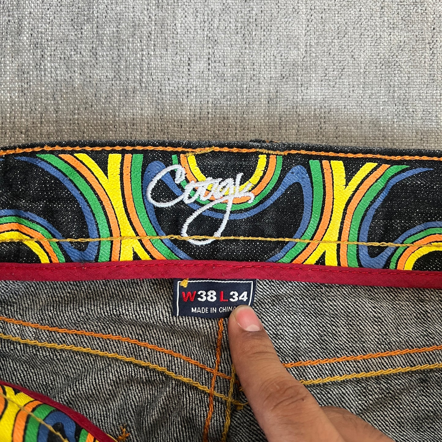 Coogi Baggy Embroidery Jeans