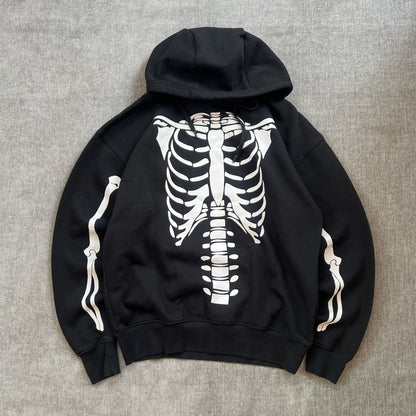 Denim & Flowers Skull Hoodie