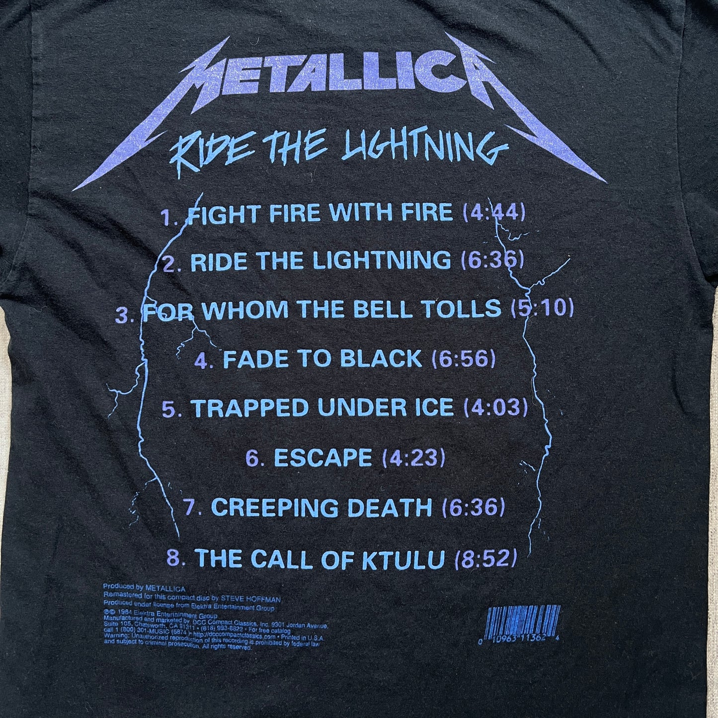 Metallica "Ride the lightning" Band Tee