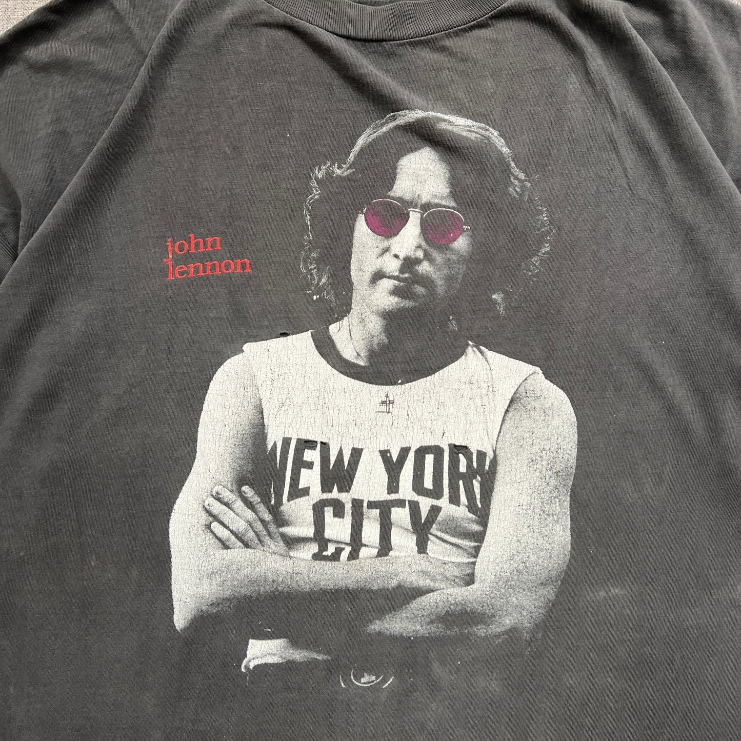 John Lennon "The Beatles" Vtg Distressed Tee