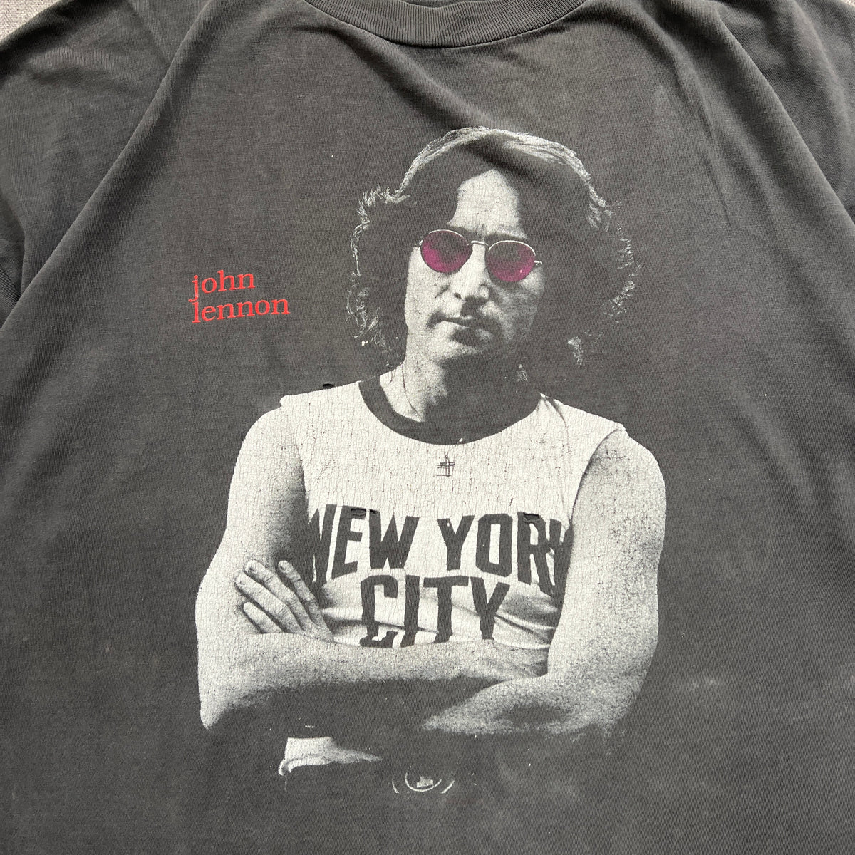 John Lennon "The Beatles" Vtg Distressed Tee