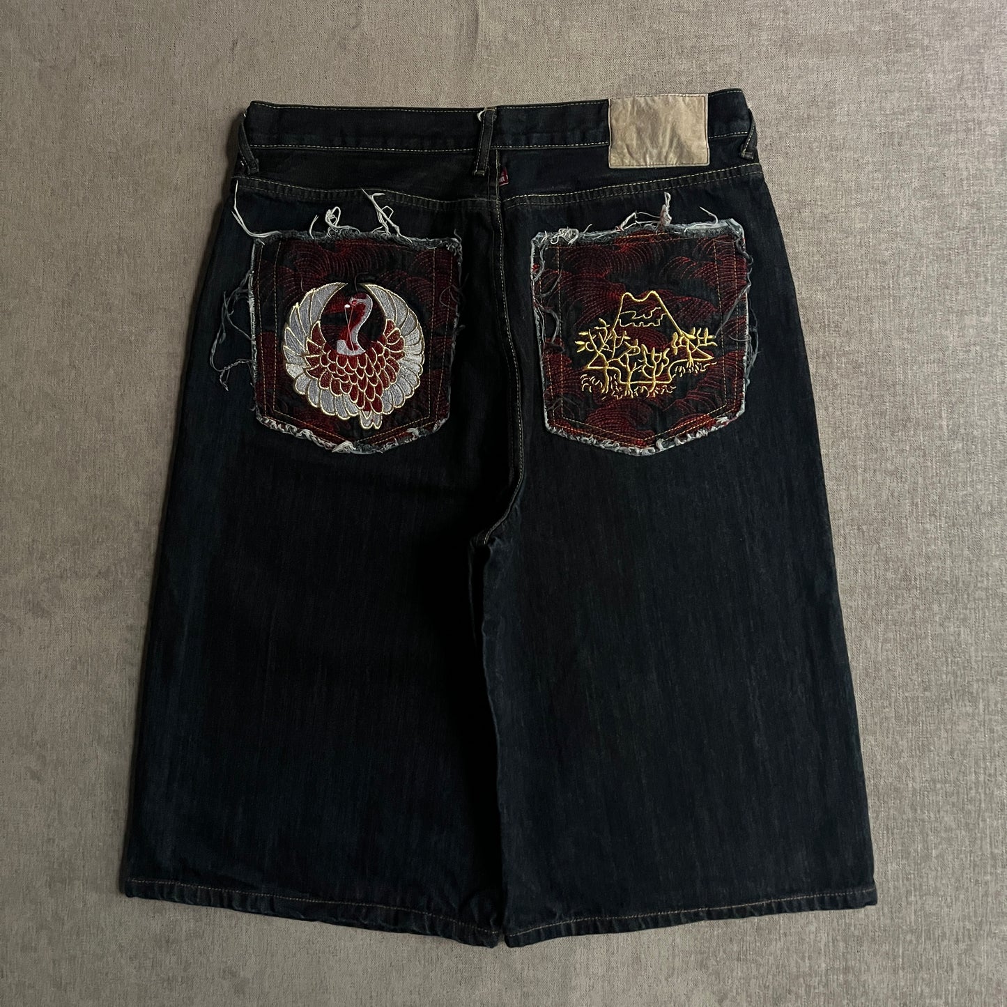 Japan Embroidery Baggy Jort