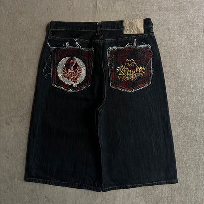 Japan Embroidery Baggy Jort