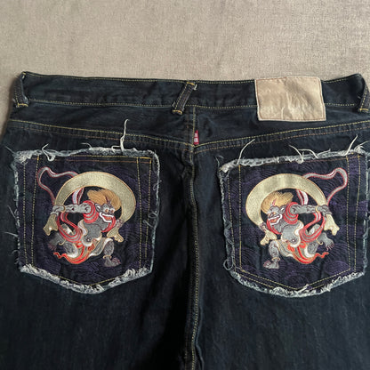 Japan Embroidery Baggy Jort